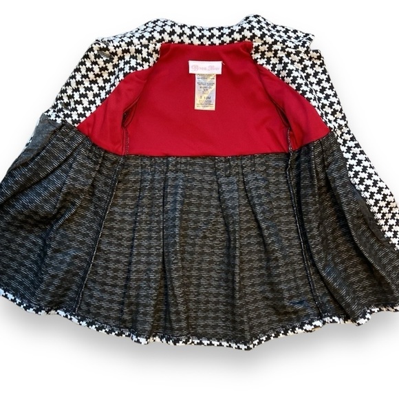 Bonnie Baby Coat Knit Houndstooth Black and White Size 18M - Picture 4 of 4